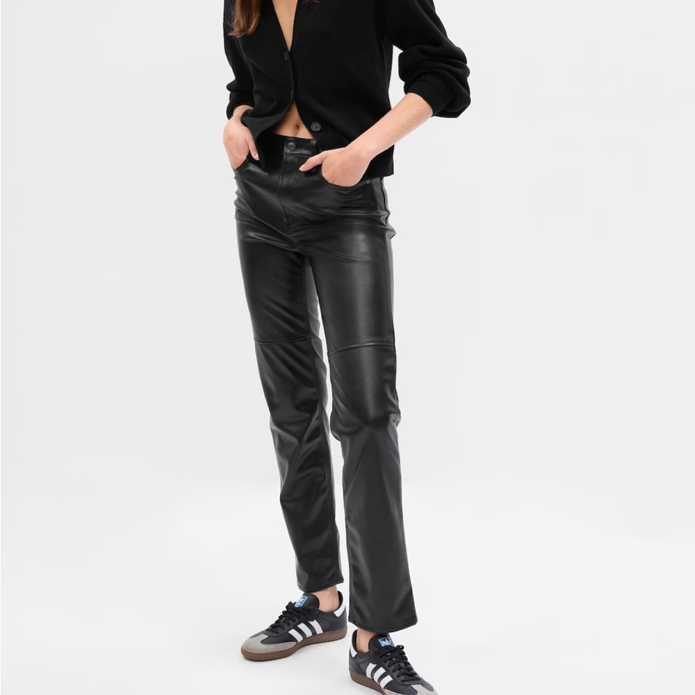 Black Faux Leather Pants NWT